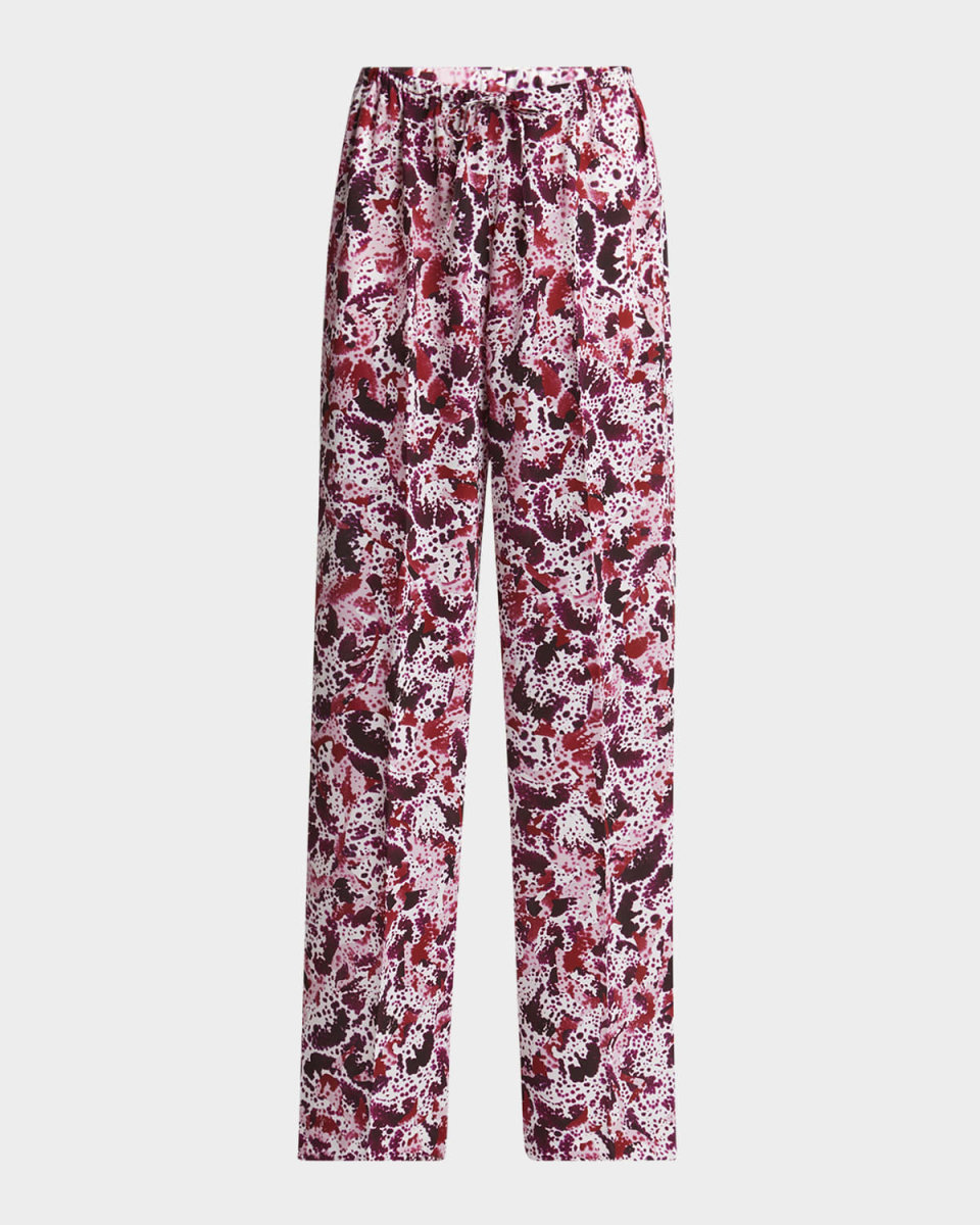 Puvis Printed Wide-Leg Drawstring Pants